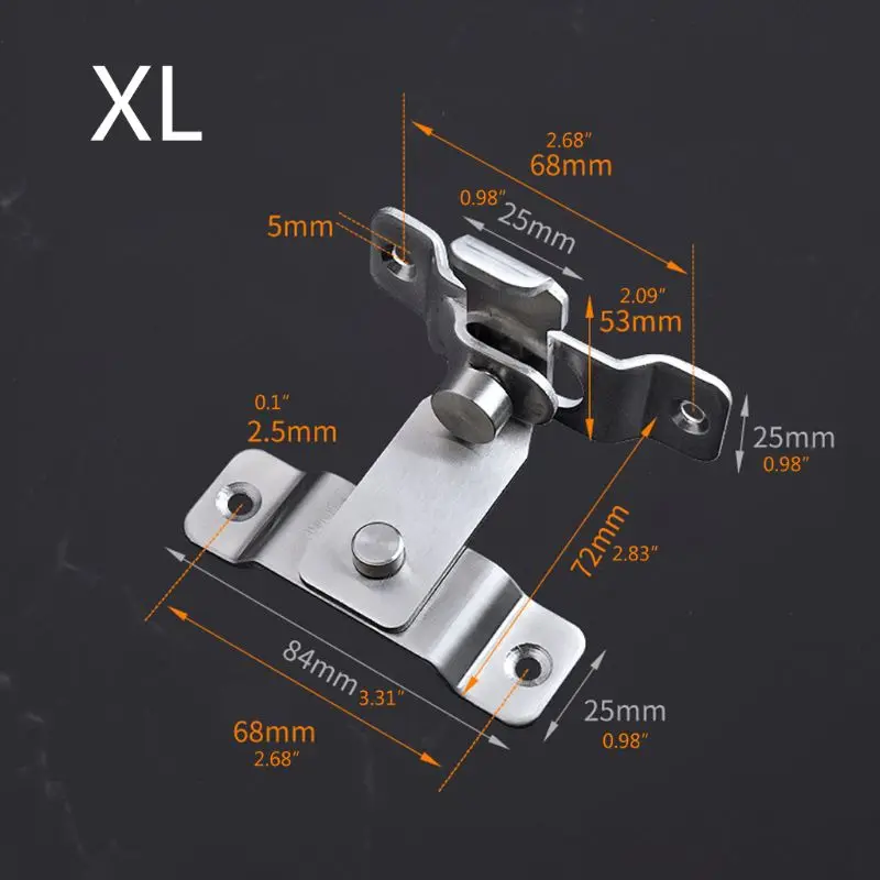 90 Degree Right Angle Door for Latch Thickened Stainless Steel Door Bolt Hasp Bending Lock for Closet Cupboard Sliding D