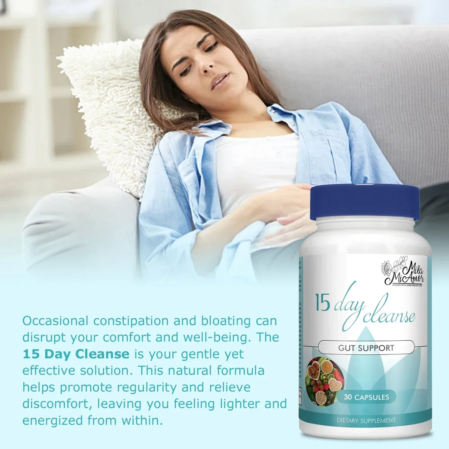 15 Day Cleanse - Colon Cleanse, Digestive Health, Constipation and Bloating Relief, Weight Management