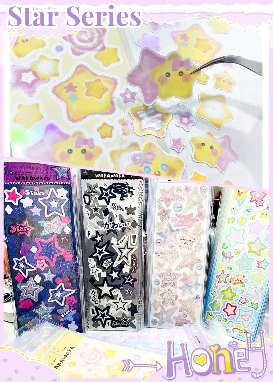 Korean Style Sticker Set For Kpop Photocards, Journaling & Toploader Deco - Premium Quality - Cute Ribbon Star Dialog Box & More