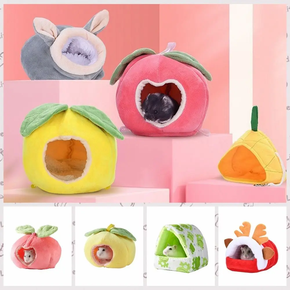 Rat Soft Mat Cute Hanging Hamster Hammock Fruit Shape Cartoon Hamster Cotton House Plush Warm Guinea Pig Nest Autumn