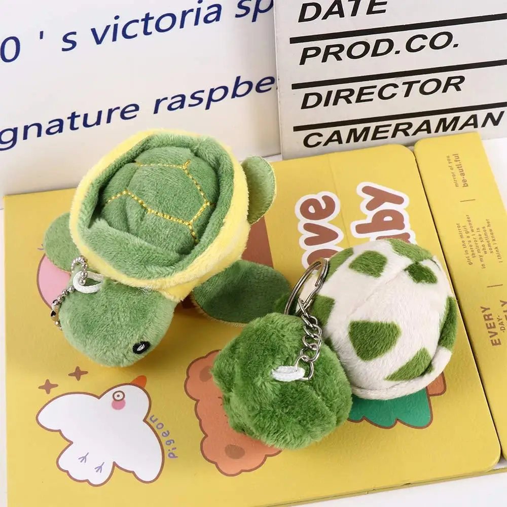 Tortoise Keychain Cute Animal Cartoon Key Pendant Decorative Soft Stuffed Plush Toy Keyring Sea Turtle Car Bag Pendant