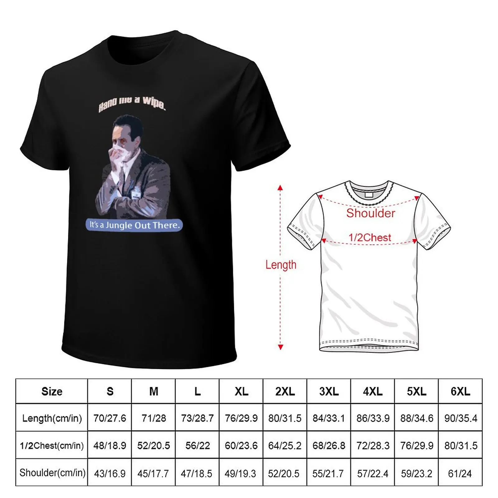 Hand me a wipe_It's a jungle out there_Andrian Monk. T-Shirt Non-Shrink Basic Cotton T-Shirt