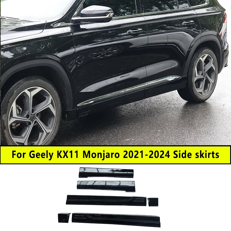 

For 2021-2023 Geely KX11 Xingyue L Monjaro Car Side Skirts Rocker Panels Lip Splitters Spoiler Bumper Rocker Panels Accessories