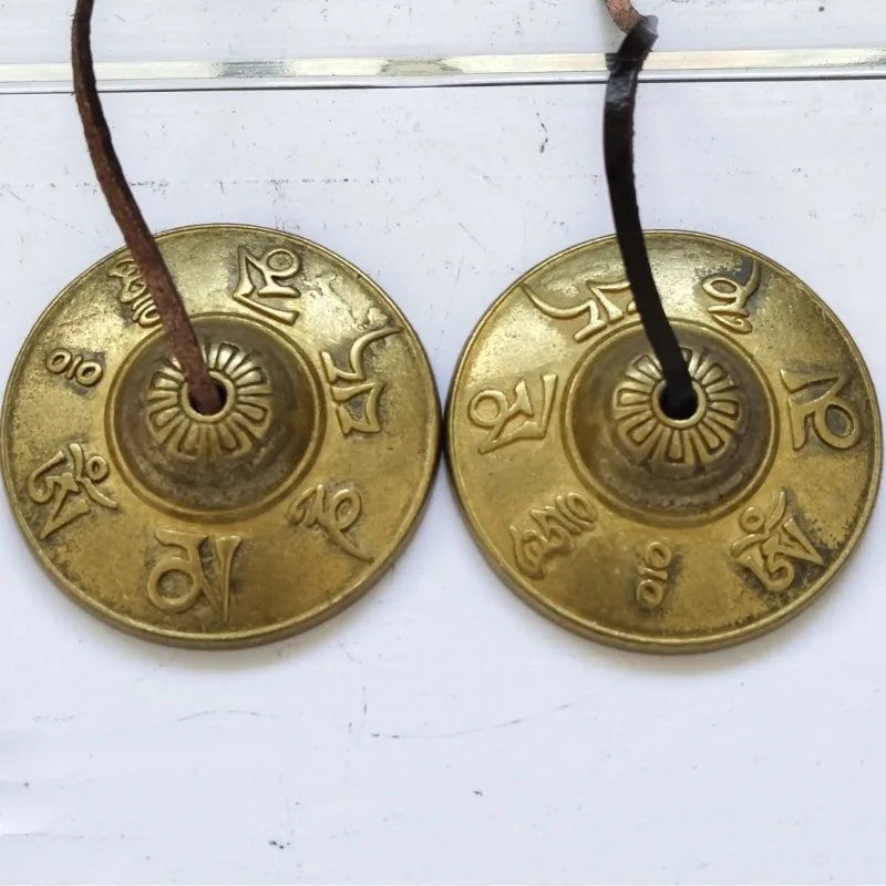 Nepalese Brass Tinkle Bell Nepal Meditation Tibetan Hand Bell Sound Therapy Buddhism Tinkle Bells Professional Orff Instruments