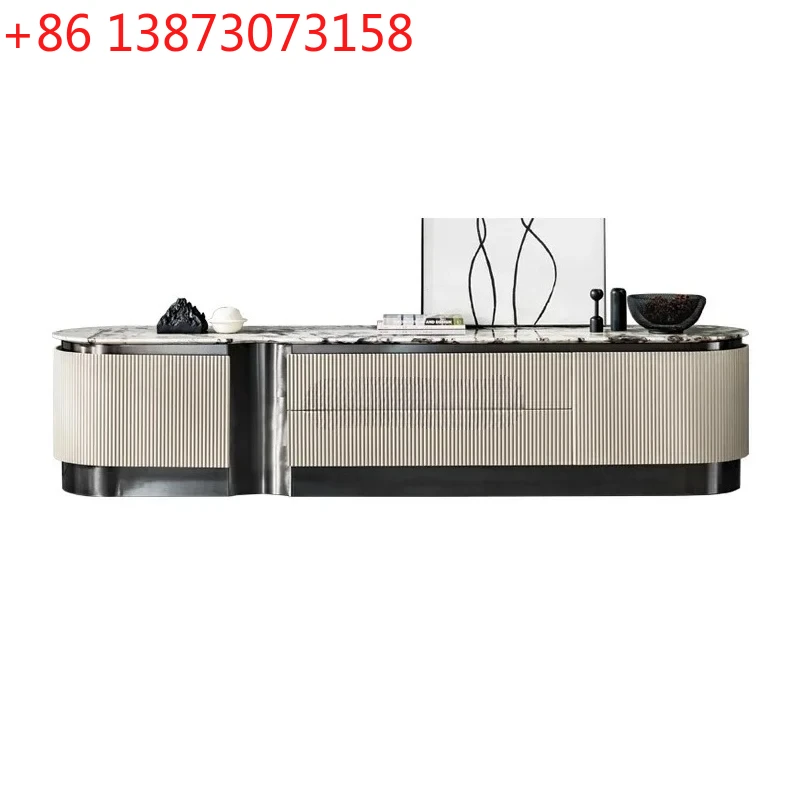 

Итальянский светлый роскошный мраморный шкаф для телевизора, современный минималистичный напольный шкаф из цельного дерева