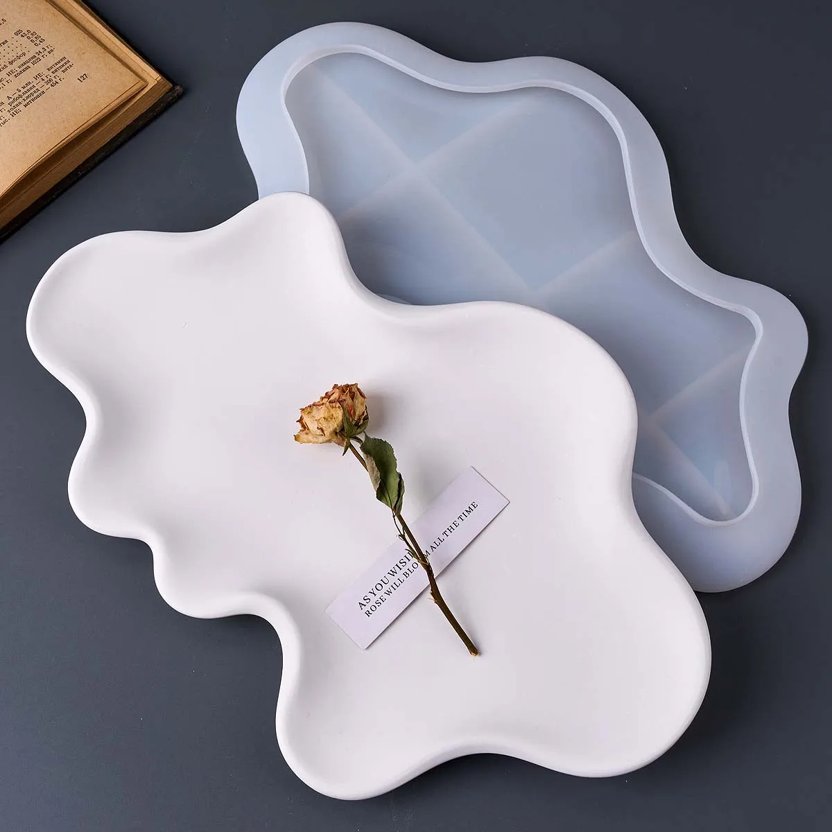 Concrete Irregular Wave Tray Silicone Mold DIY Handmade Cloud Shape Jewelry Display Plate Plaster Resin Craft Casting Molds