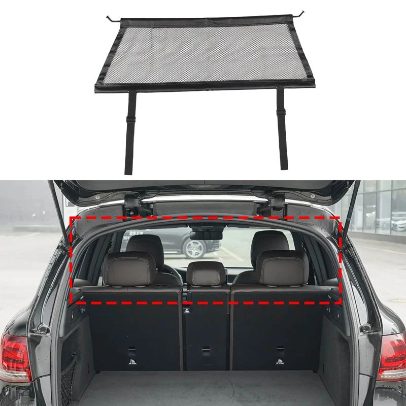 

1Pcs polyester black For Mercedes-Benz GLC 2016-2022 car trunk safety isolation protection net interior modification accessories