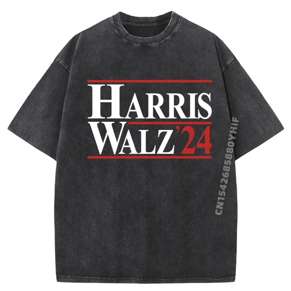 

Harris Walz 24 Style Mens Tops Tees Graphic Tees Breathable Washed T-shirts For Men Cool Trendy Shirt Discount