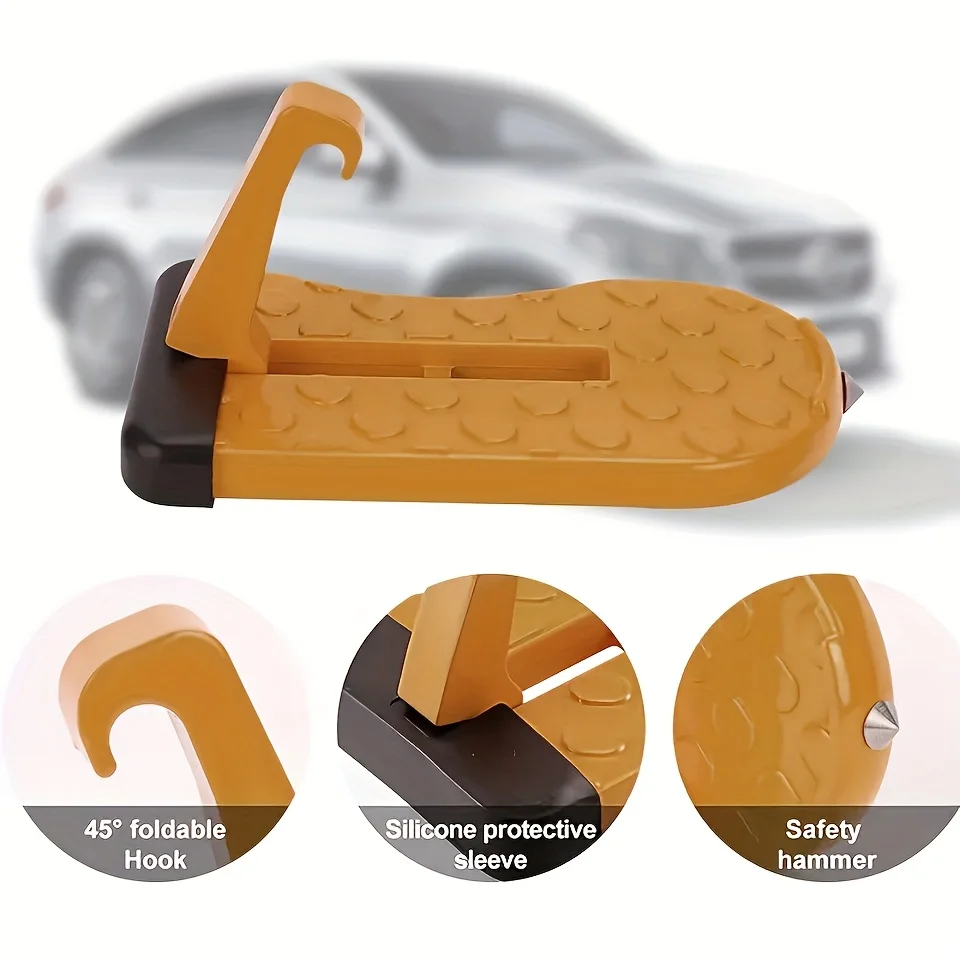 خطوة باب السيارة شديدة التحمل قابلة للطي: سعة 181.44 كجم، مضادة للانزلاق ومقاومة للخدش. سهلة التركيب لسيارات الدفع الرباعي/الشاحنات/السيارات، أيضًا الآمنة