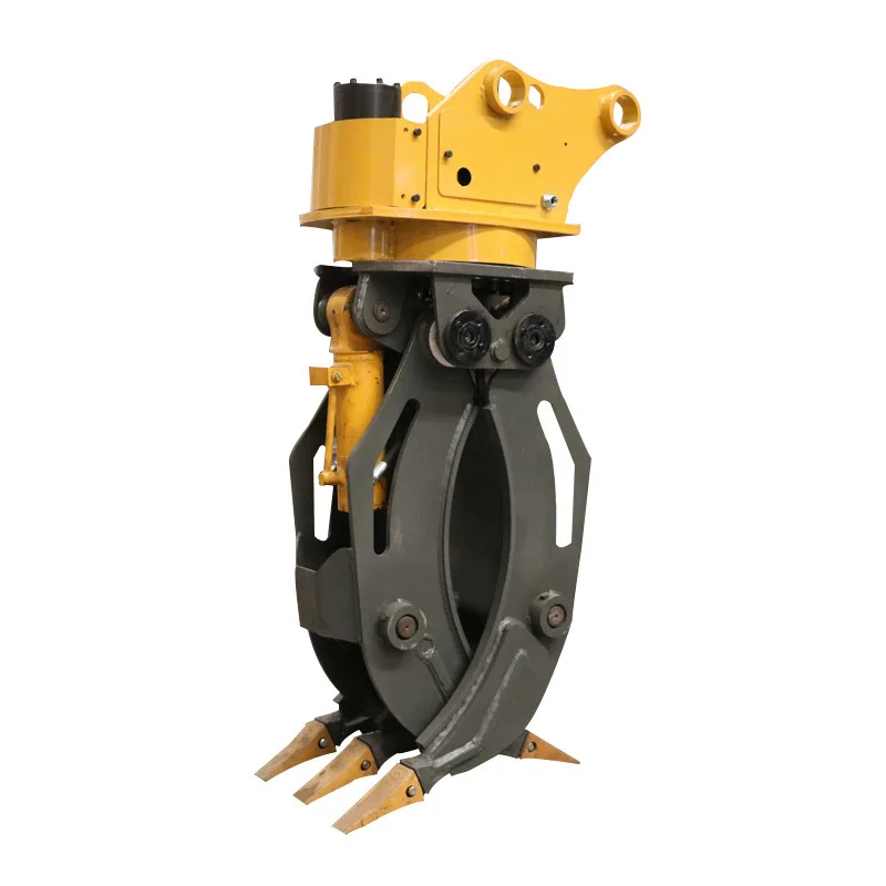 Excavator large opening wood grabber, mining accessories 360 degree rotating hydraulic clamping device logging