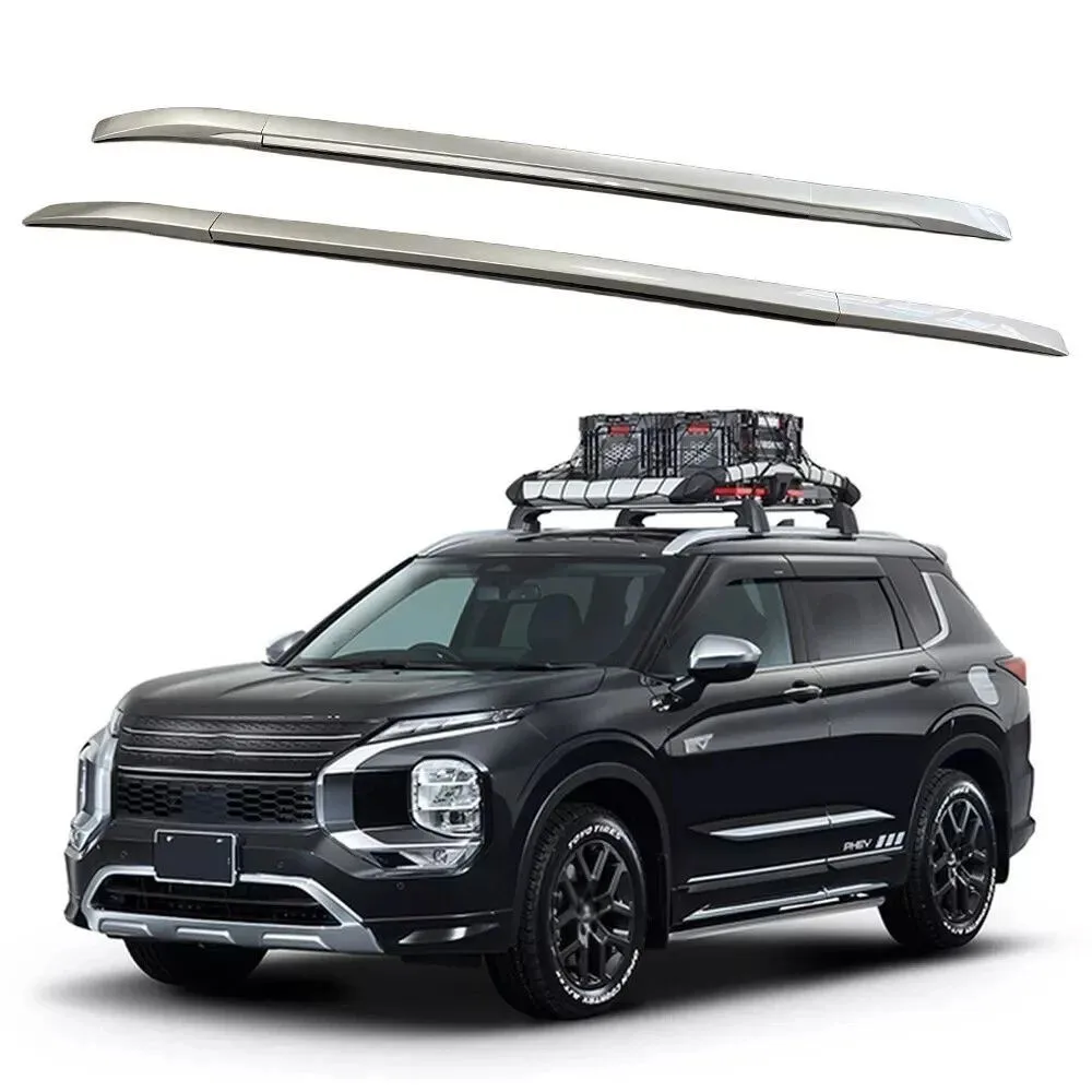 2PCS Roof Rail Racks Fits For Mitsubishi Outlander 2022-2026 Cross Bars Luggage Carrier Black or Silver Aluminium