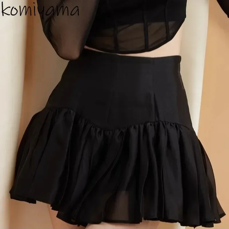 

High Waist Mini Skirts Japan Fashion Pleated Faldas Women 2024 New Sweet Skirt Solid Color Falda All-match Zipper Ropa Mujer