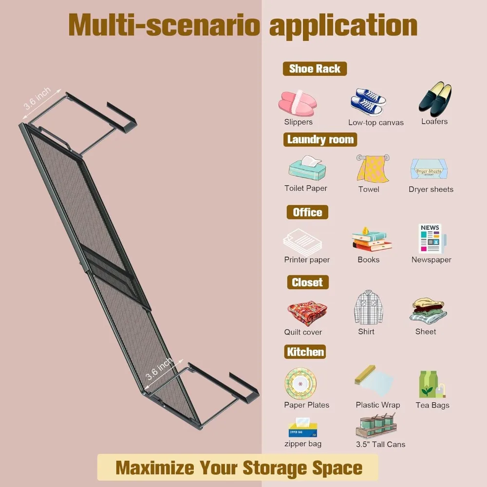 منظم تحت الرف، قابل للتمديد تحت الرف لخزانة المؤن، وغرفة الغسيل، ومقعد الأحذية، والخزانة #6