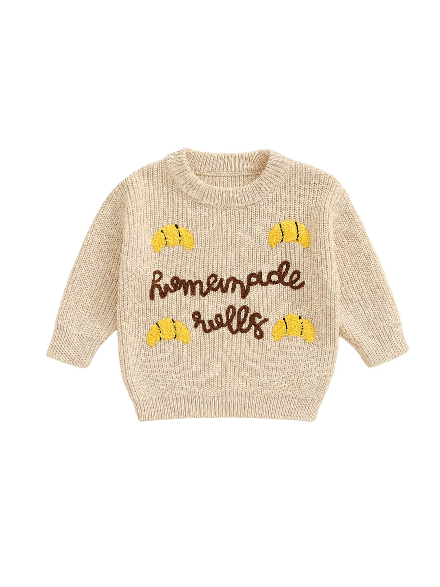 

Очаровательный детский вязаный джемпер, стильный пуловер с круглым вырезом и вышивкой алфавита и длинными рукавами для маленьких детей