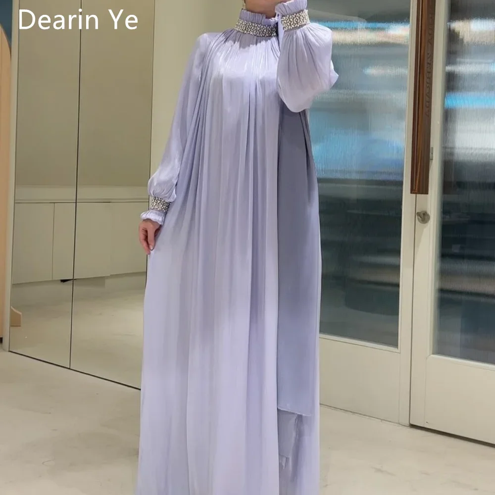 

Customized Prom Gown Evening Dearin High Collar Column Floor Length Skirts Vertically Bespoke Occasion Dresses Saudi Arabia Form