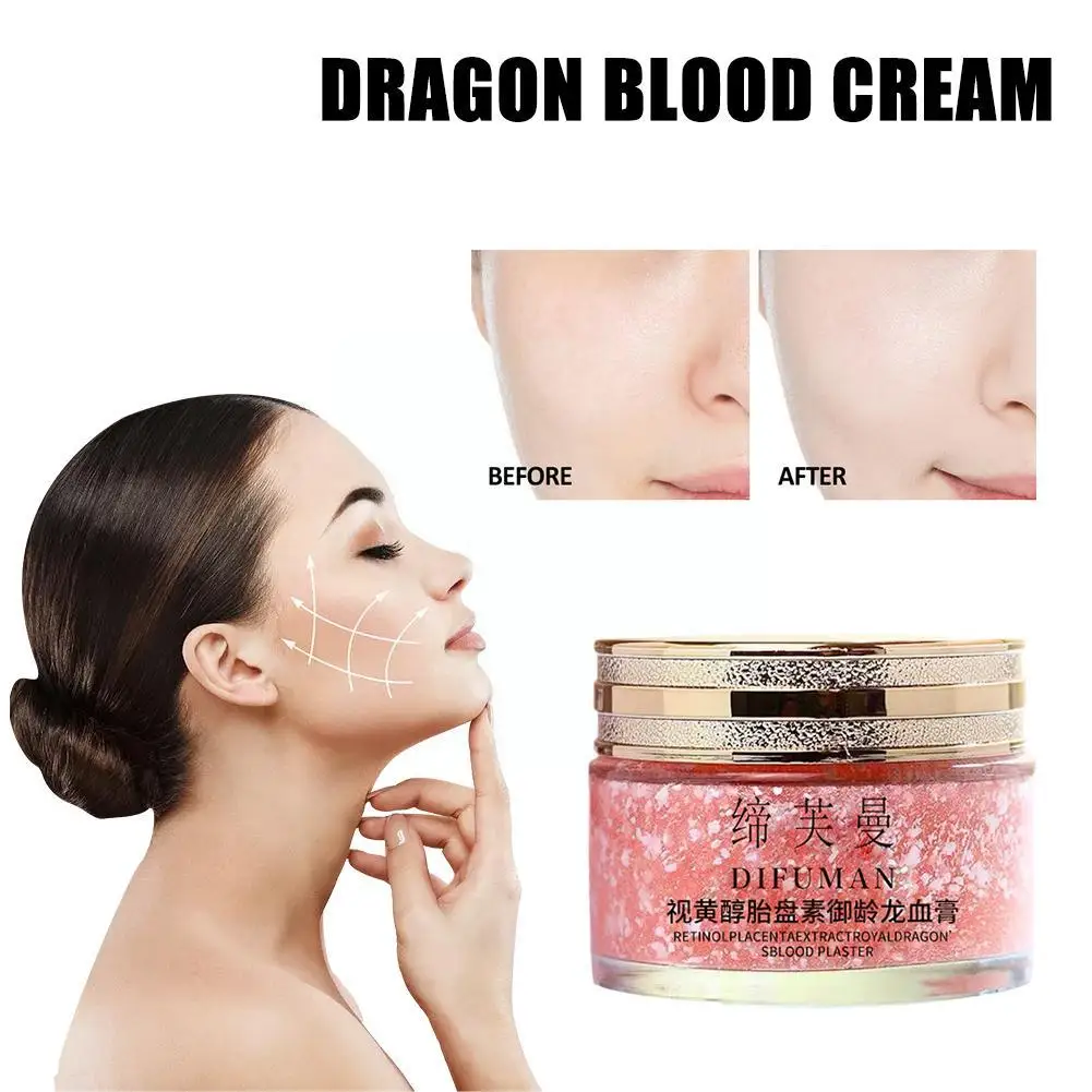 Crema de sangre de dragón con Retinol para mujer, crema facial antiarrugas, hidratante, blanqueadora, repara el cuidado corrector de la piel, nuevo envejecimiento, S0W7