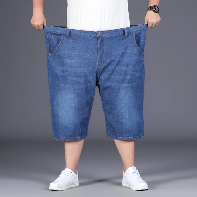 Plus Size 28-48 50 Denim Shorts Jeans Men's Loose Summer Thin Versatile Casual Fashion Calf-Length Five Length Pants Large Size