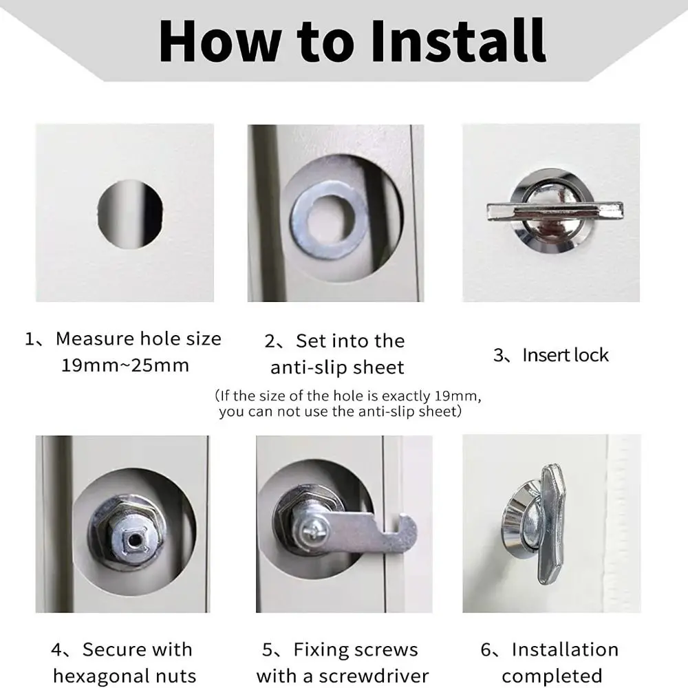 Professional Keyless Rv Door Lock Zinc Alloy Weather Resistant Cabinet Lock Chrome Plated Cam Lock Boat