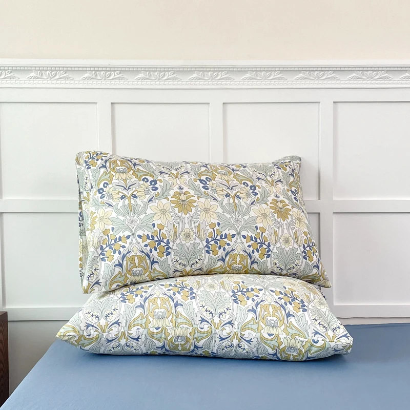 2PCS Boho Pillowcase, Cotton Floral Print Bedroom Pillowcase, Comfortable Soft Pillow Covers, Insert Not Included