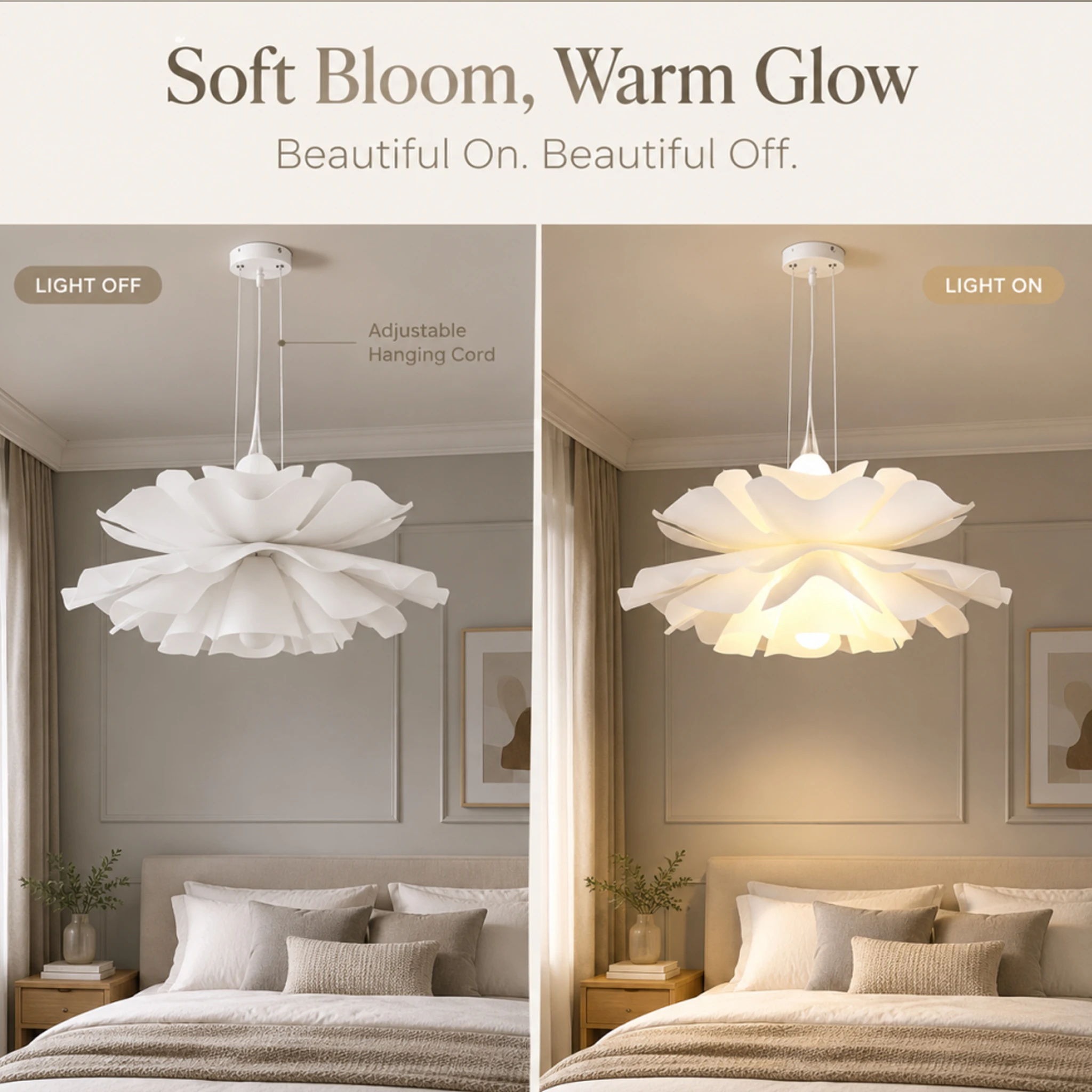 Acrylic Petal Pendant Light Modern Creative Adjustable Hanging Ceiling Lamp Living Room Bedroom Kitchen Chandelier Home Decor