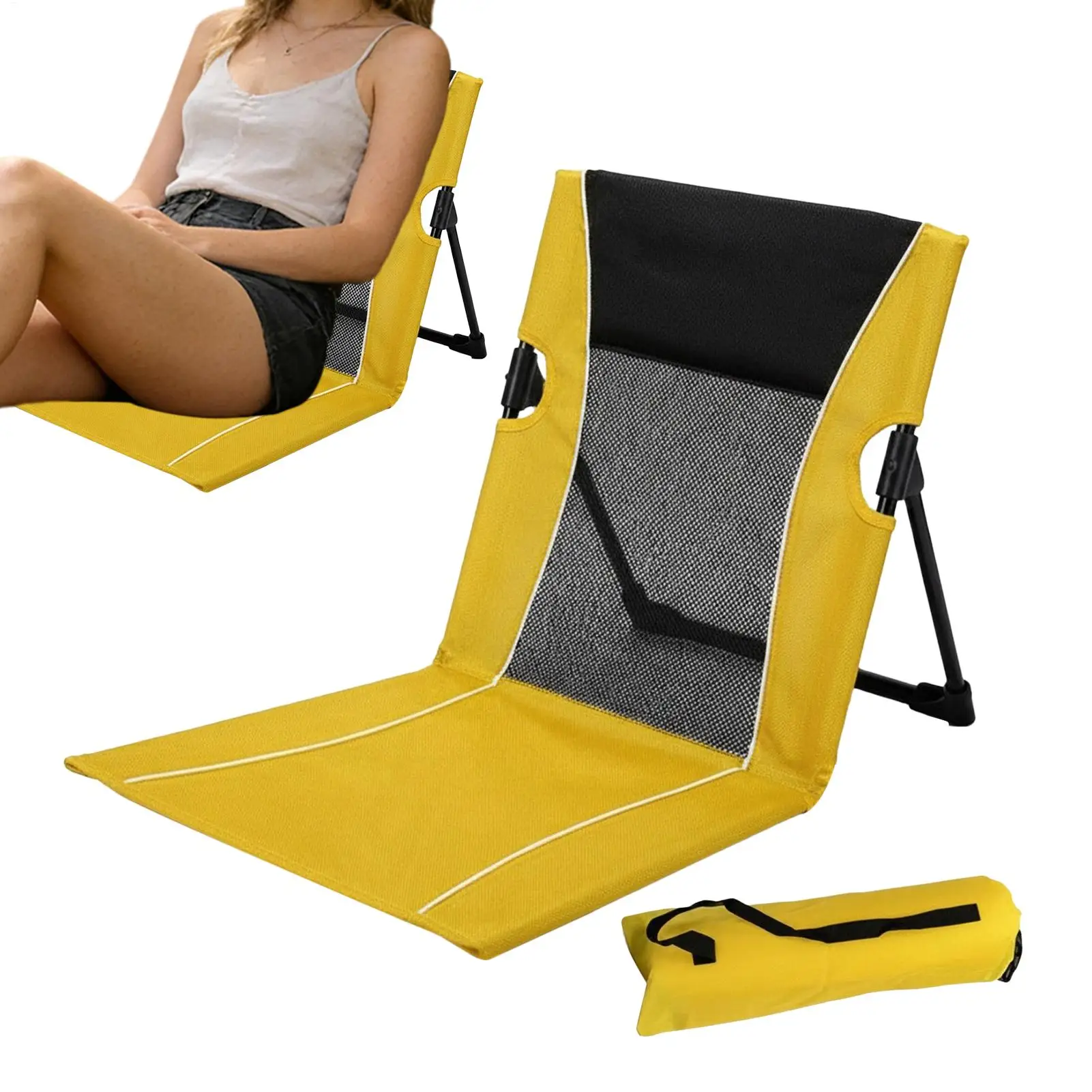Foldable beach chairs Pool lounge chairs Outdoor camping folding chairs Ground mat lawn chairs folding seats with Carry Bag