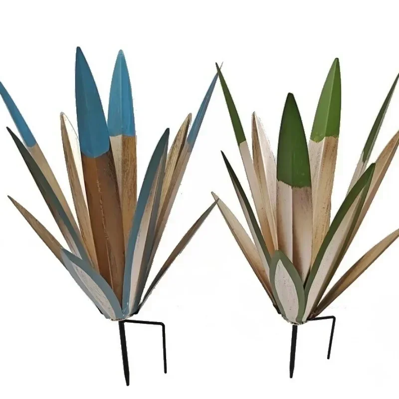 Metal crafts, agave plant painting, floor plugins, garden villa landscape decoration