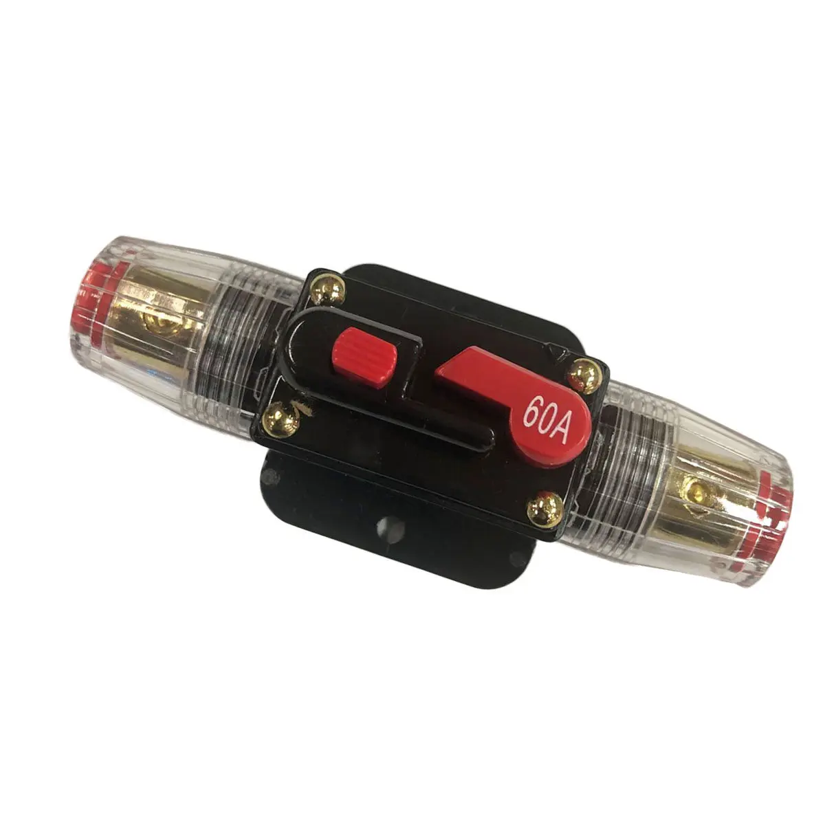 

60A Waterproof Fuse Holder Circuit Breaker Reset Fuse for Car Audio Video System Boat Marine Bike Protection Panel Mount Kill