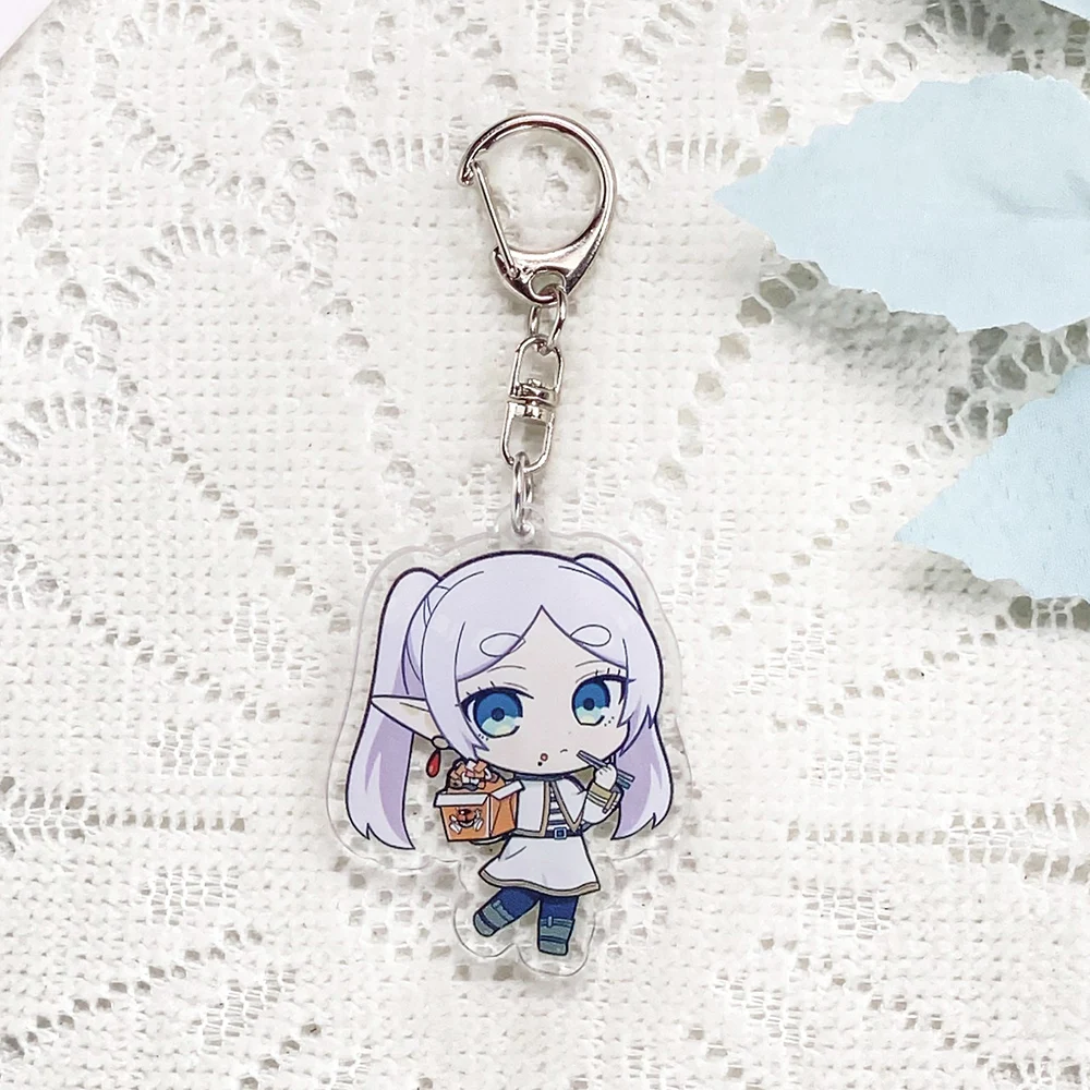 7Pcs Anime Frieren: Beyond Journey's End Keychain Acrylic Keyrings Bag Charms Backpack Pendant Prop Decoration Friends Gifts