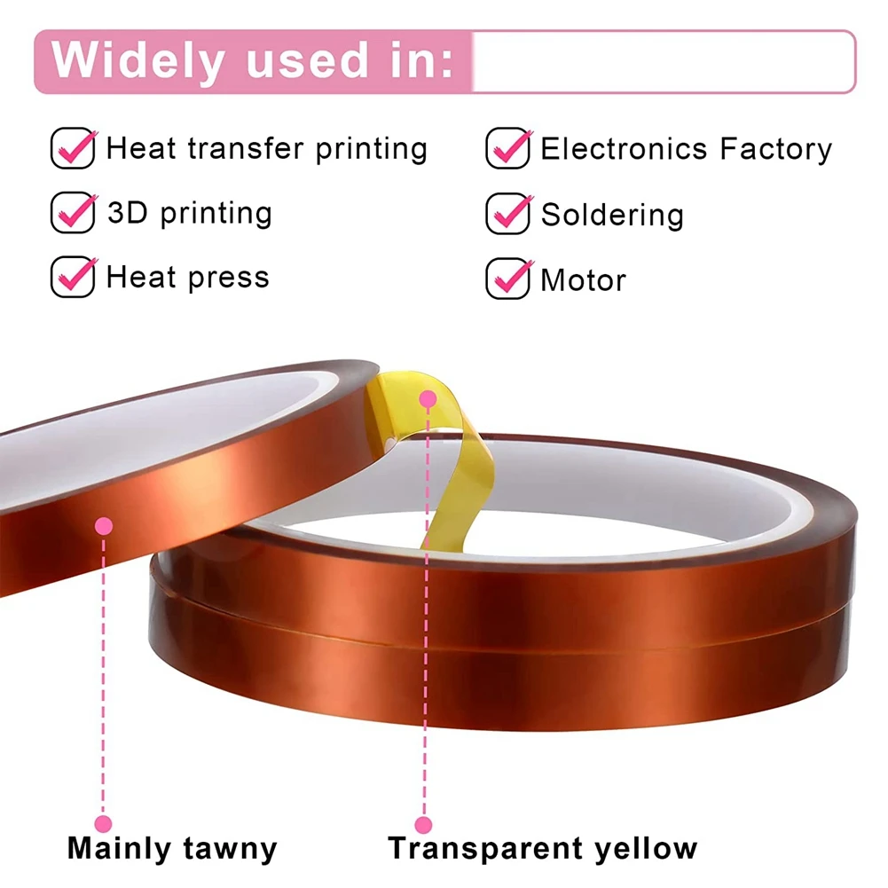 Imagem -04 - Luvas Resistentes ao Calor e Rolos Heat Press Tape Prova de Calor Fita Térmica Fita de Sublimação 10 mm x 33m 108ft