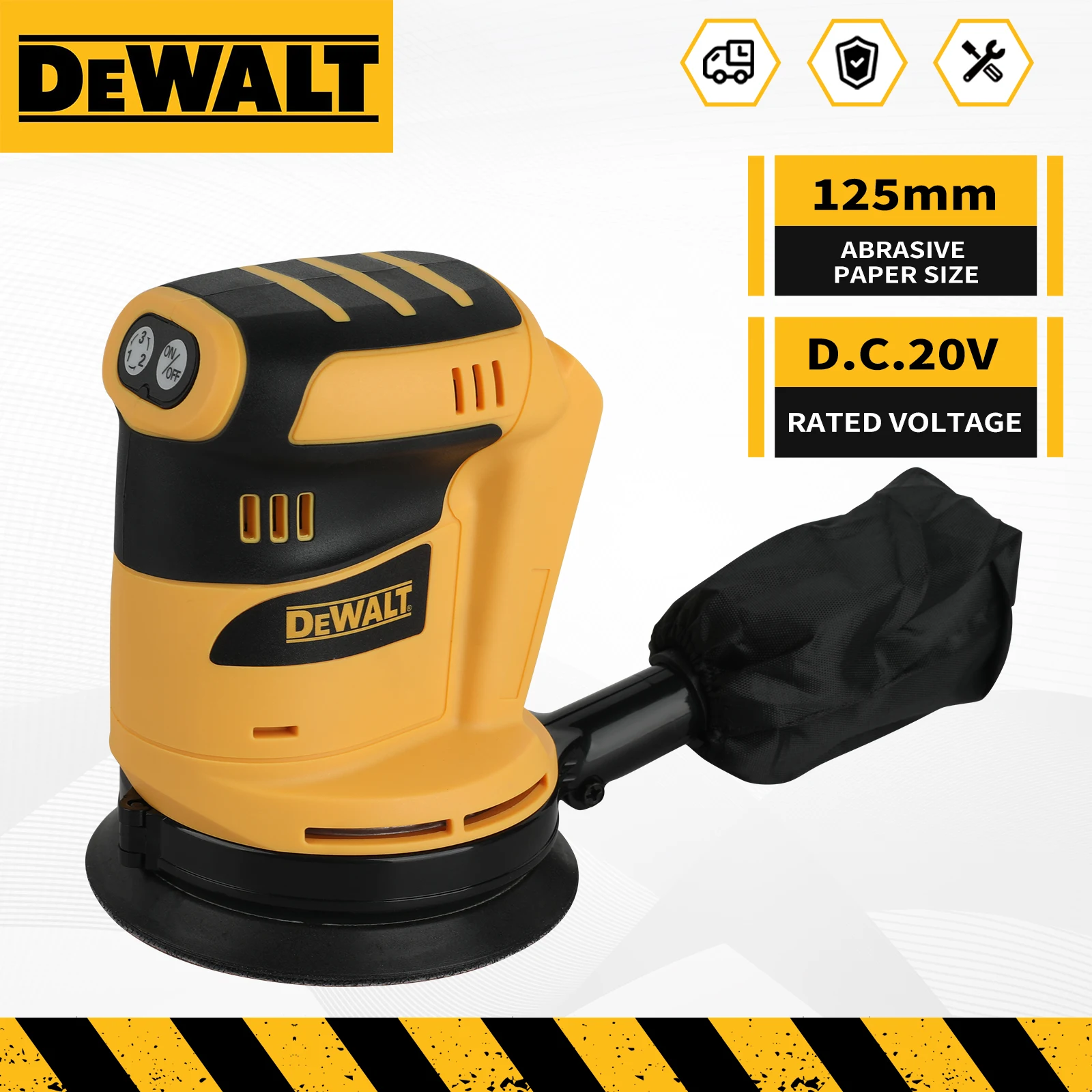 

DEWATE sander Lithium Ion 18V Cordless Rechargeable Disc Random Orbital Sander Woodworking Sanding Putty Polishing Bare Tool ﻿