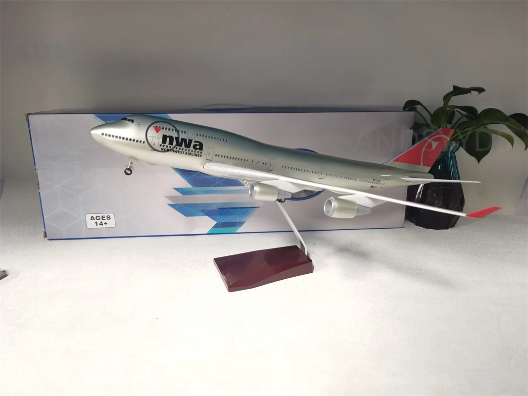 

Diecast 47cm 747 B747 Model Northwest Airline Simulation Airlines With Landing Gear Alloy Aircraft Model Collection Decoration