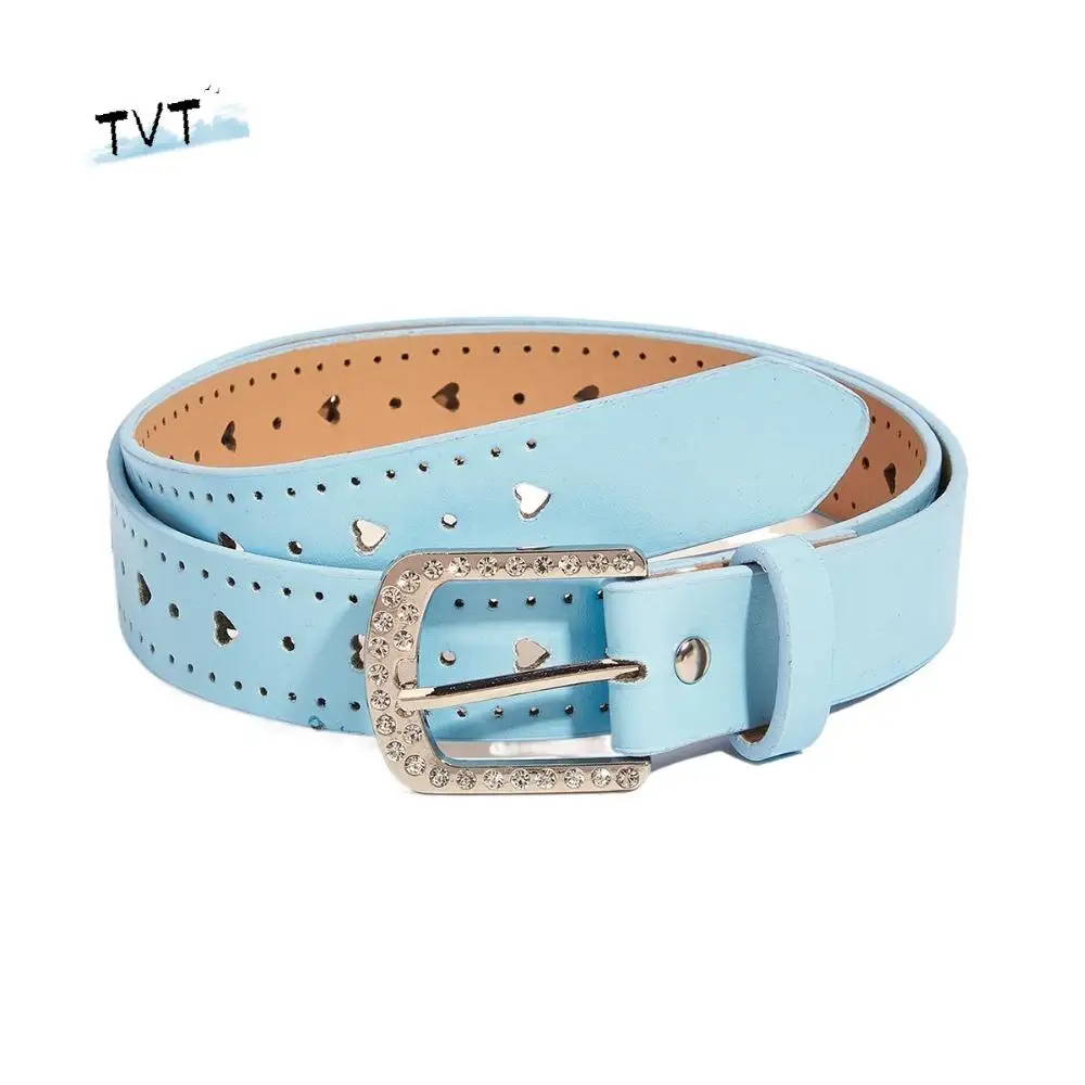 

Love Heart Rhinestone Waist Belt Jeans Decor Trouser Decoration Y2K Wide Belt Korean Style Cool PU Leather Waistbands Party