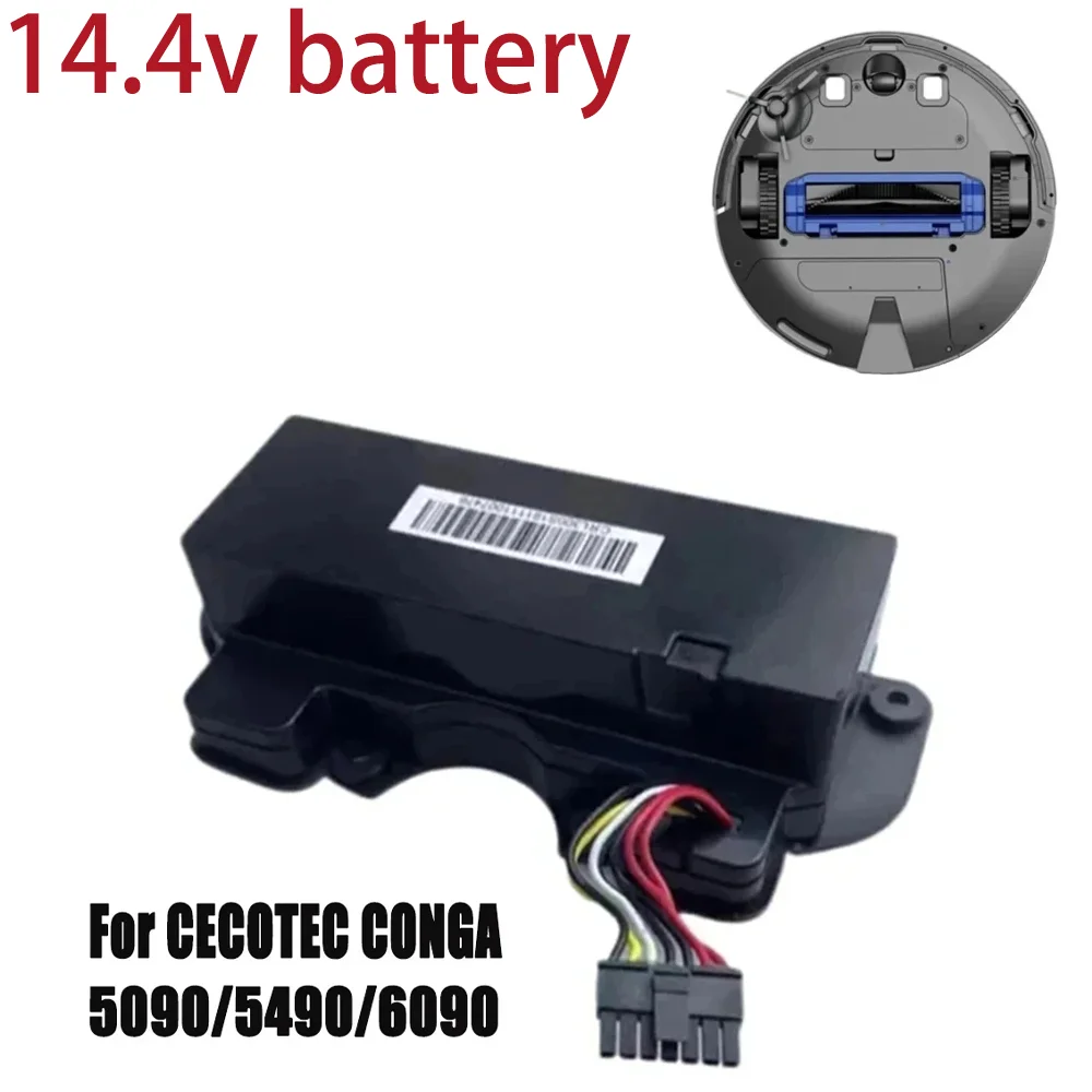 CECOTEC-Paquete de batería para Robot aspirador CONGA, 14,8 V, 12800mAh, 100%, 5090, 6090, modelo de fabricación inteligente