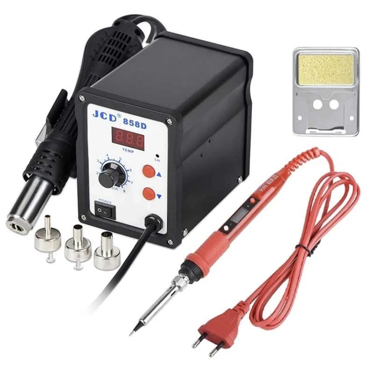 JCD 858D Hot Air Gun 750W BGA Rework Solder Station Soldering Heat Air Gun Station 220V / 110V For SMD SMT Welding Repair Tools