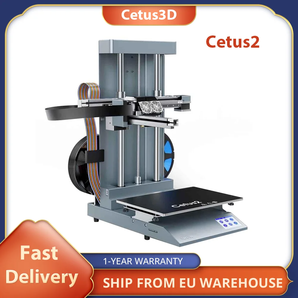 Cetus3D Cetus2 3D Printer Deluxe Version, On-The-Fly Switching Dual Extrusion, Auto Leveling, 200*300*300mm Convenient Featuer