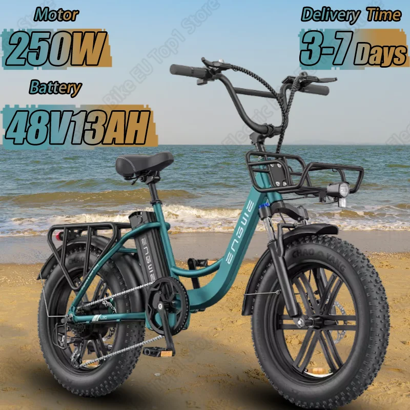 ENGWE L20 Boost E-bike 250W Motor 48V13AH Lithium Battery Aldult City Beach Electric Bicycle 20*4.0 Inch Fat Tire Electric Bike