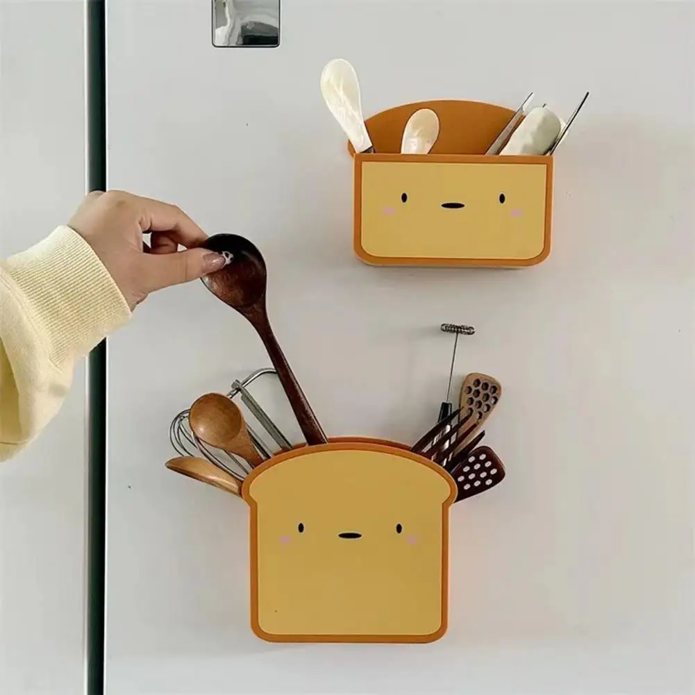 

2Pcs Toast-Shaped Magnetic Refrigerator Storage Box for Kitchen Space-Saving Cute Home Decor for Spice Tea Bags Stationery