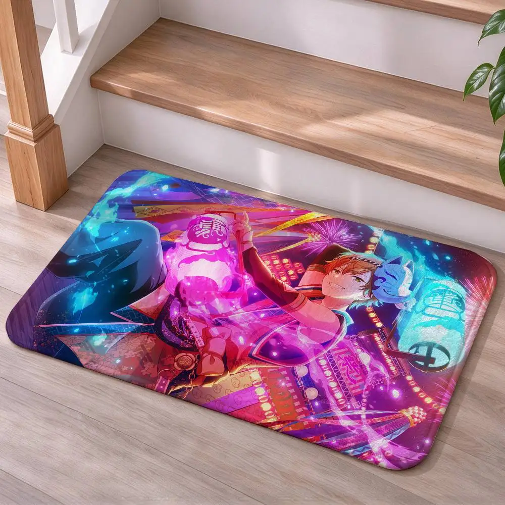 PJSK A-Akito Shinonome After the Fire Short Plush Bathroom Door Mat, Hallway Decor Rug, Home Entry Welcome Floor Mat