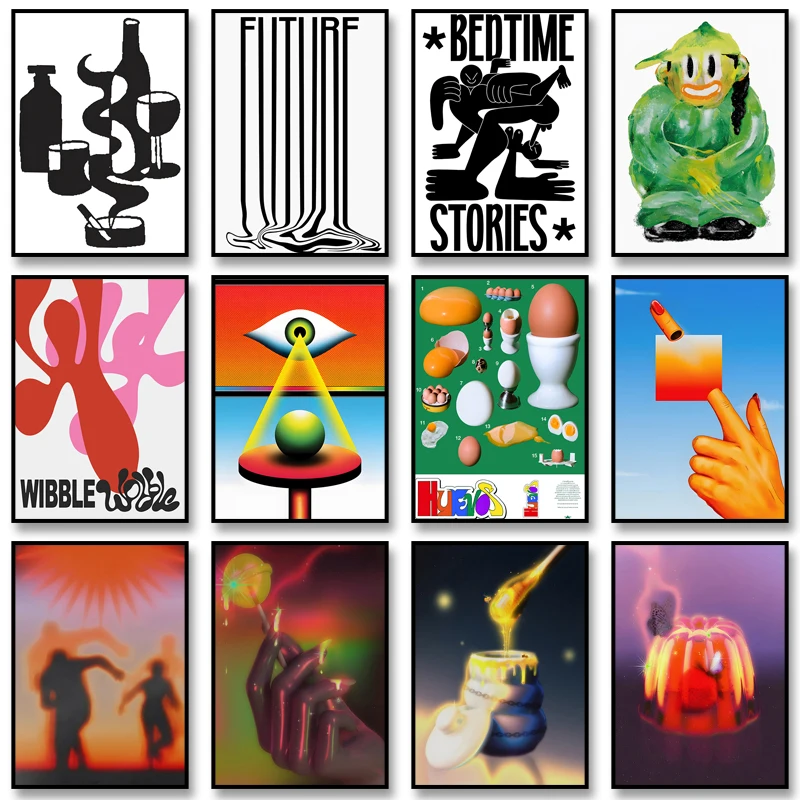 Póster de formas de citas clásicas, pintura abstracta en lienzo, huevos, impresión moderna, imagen artística de pared para sala de estar, dormitorio, decoración del hogar
