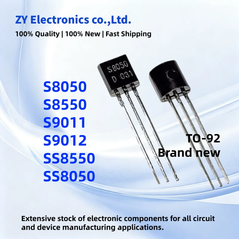 50PCS-100PCS 100% New S8050 S8550 SS8050 SS8550 S9011 S9012 TO-92 NPN/PNP Transistors
