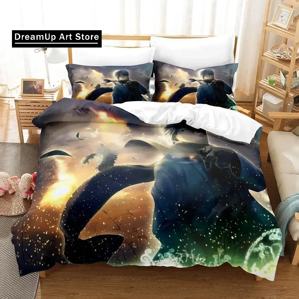 Mushishi Bedding Set Single Twin Full Queen King Size Bed Set Adult Kid Bedroom Duvet cover Sets 3D Print Anime Bed Sheet Set view 4