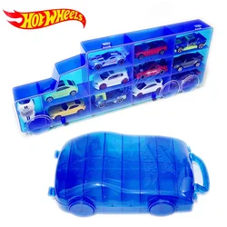 Hot Wheels Portable plastic storage box Hold 16Sports diecast models Car Toys For children Educational Truck Boy friend Juguetes