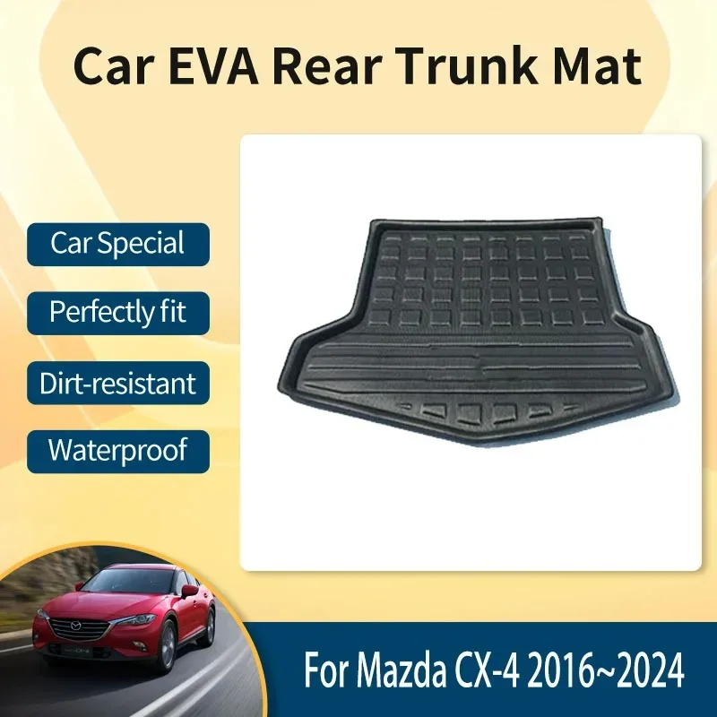 

Car Trunk Mats For Mazda CX-4 CX4 CX 4 2016-2024 Anti-dirty Protector Trunk Storage Pad EVA Boot Covers Car Accessories Interior