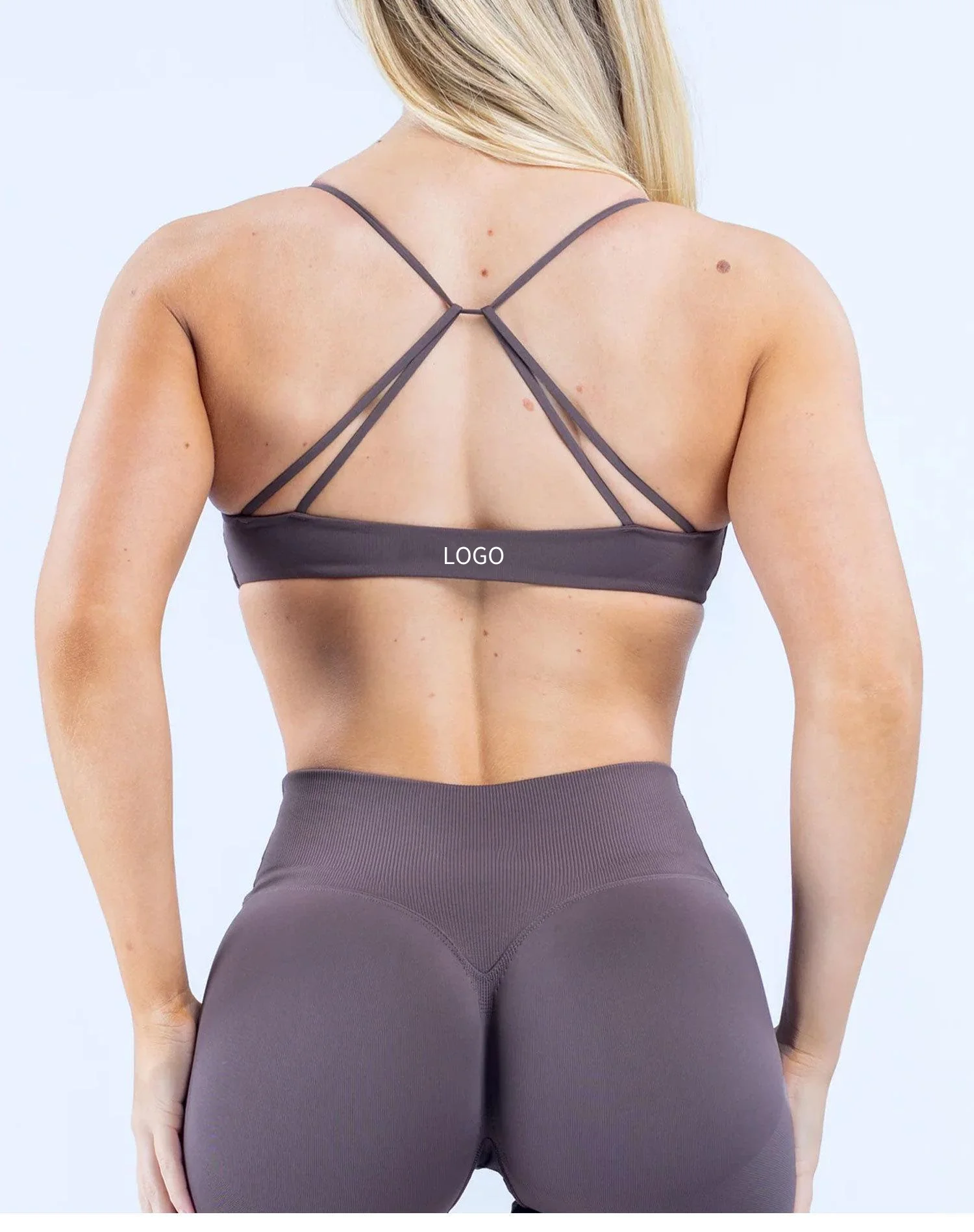 Logo Sexy Traceless Sports Bra Front Strap Twist Design Gathered Thin Shoulder Strap Beauty Back Fitness Yoga Vest