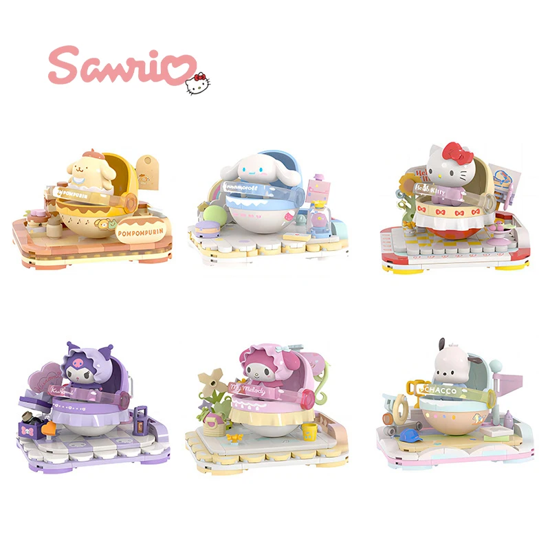 

New Sanrio Anime Kuromi Rocking Bed Building Blocks Creative Figure Cartoon Cinnamoroll Model Kids Collectible Toy Birthday Gift