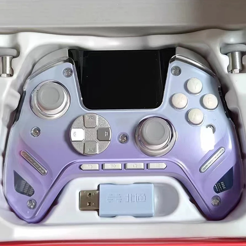 Kunpeng 50 Gen 2 Smart Wireless Game Controller Star Dome Purple,Charging Dock,Gamepad for PC Switch Phone Steam,Built-in Screen