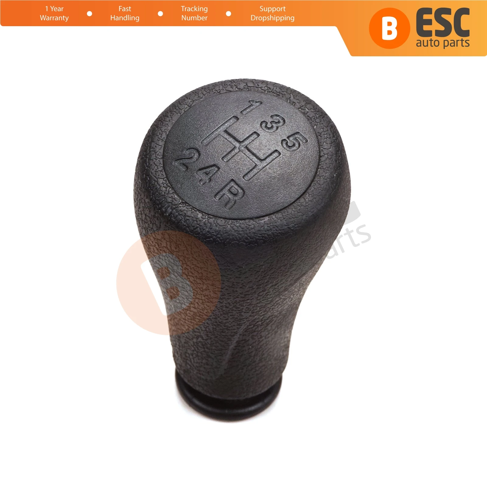 ESC Auto Parts ESP666 5-Speed Gear Shift Stick Knob 2403.FS Black For Fiat Fiorino Qubo Citroen Nemo Peugeot Bipper MK3