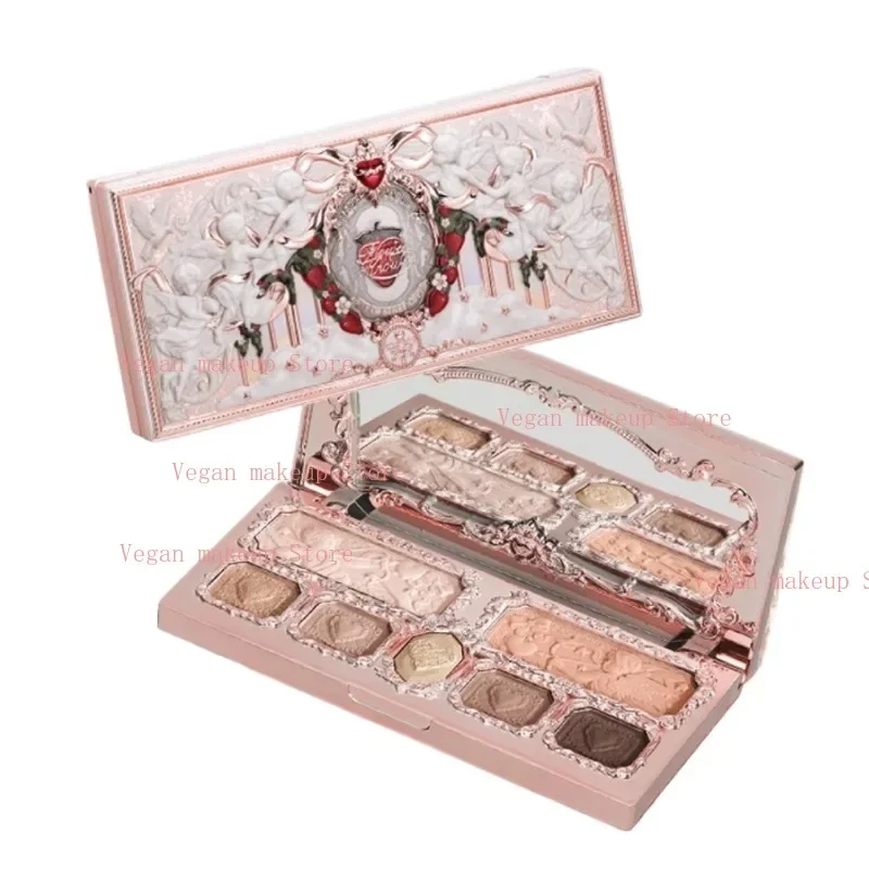 Flowerknows Strawberry Cupid Collection Facial Complexion Palette Blush Eyeshadow Highlighter Flower Know Face Bronzer Palette