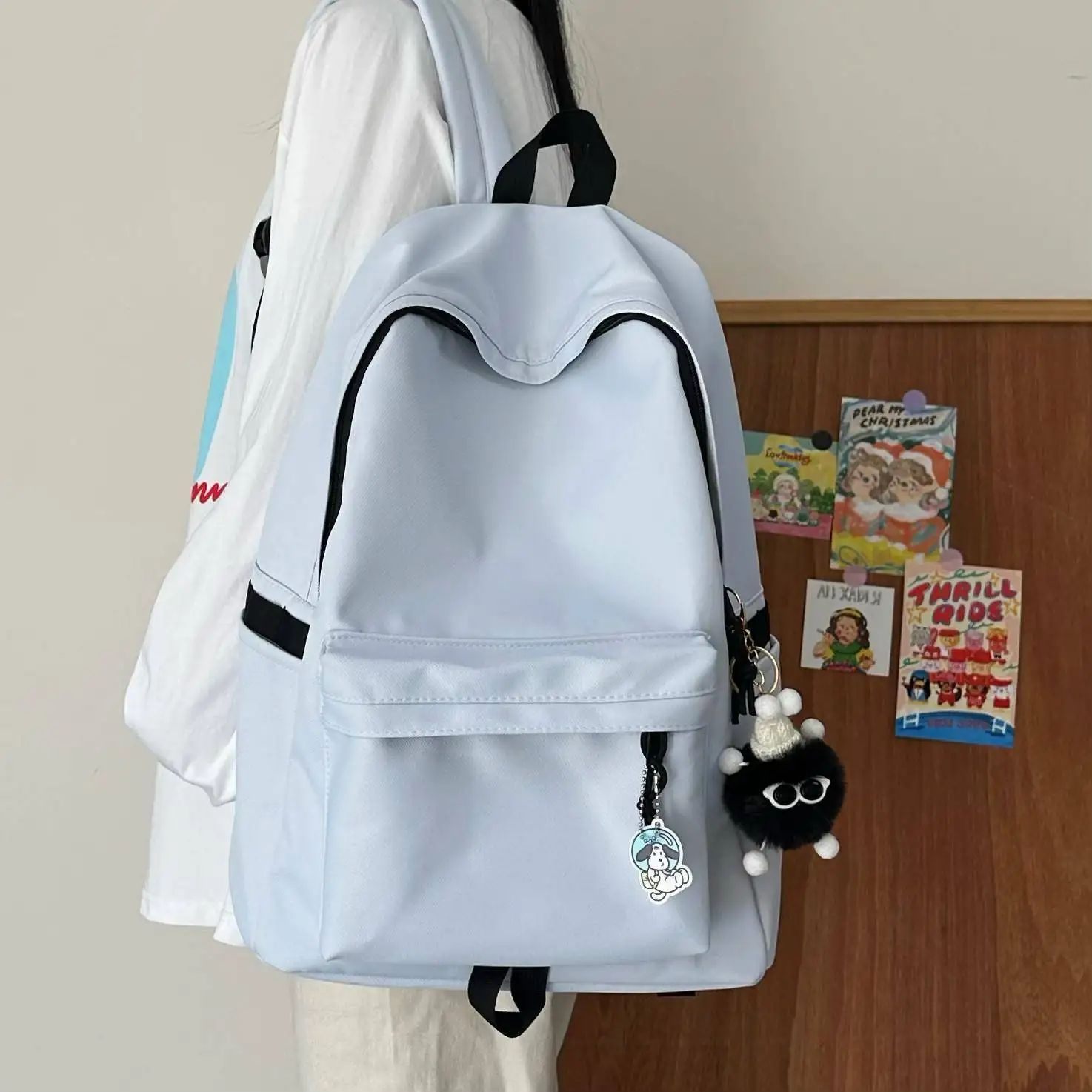 Large Capacity Casual Travel Backpack for Middle School High School College Students Unisex Soft Handle Polyester  Wate...