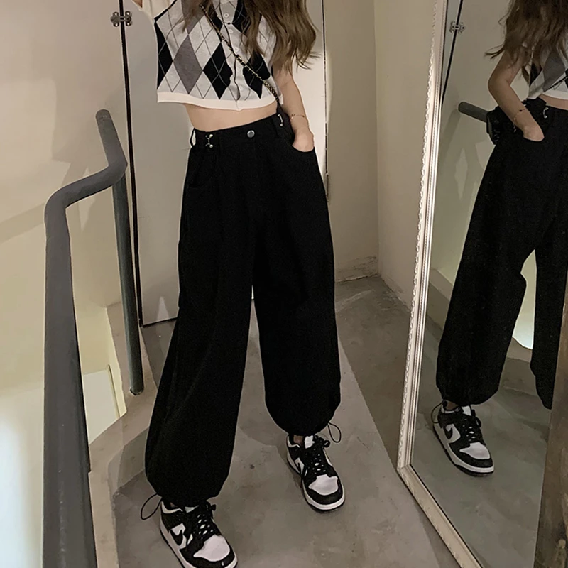 

Women Casual Pants Harem Solid High Waist Classic Elegant Fashion Bundle Trousers Autumn Vintage Safari Style Simple Chic Street